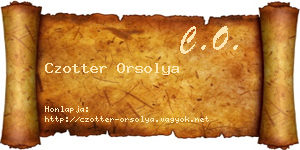 Czotter Orsolya névjegykártya